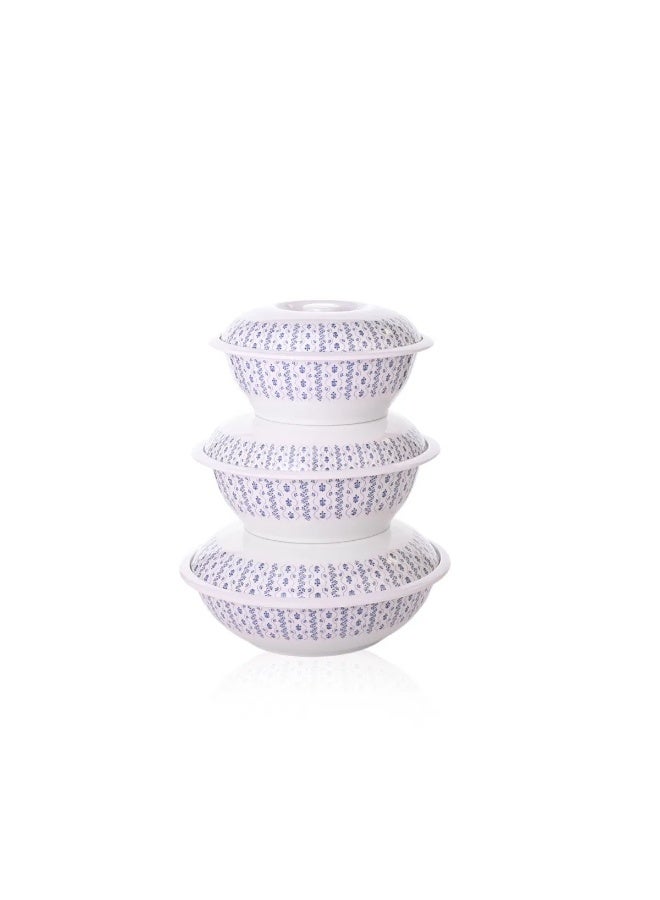 بيلو طقم أوعية تقديم وتخزين من الميلامين مع أغطية25.7*11.0 CM 22.2*11.0 CM 20.3*10.0 CM - Image 2